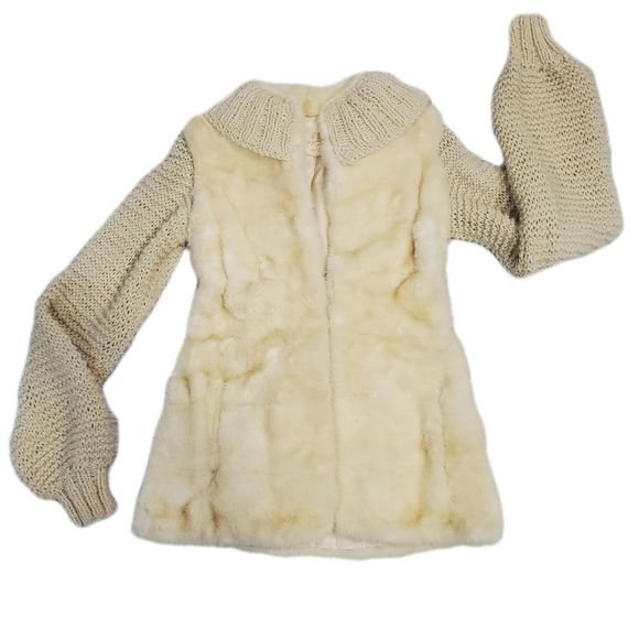 Ben Kahn At Cartier Vintage Geniune fur knit sleeve coat size small to medium - Picture 4 of 16